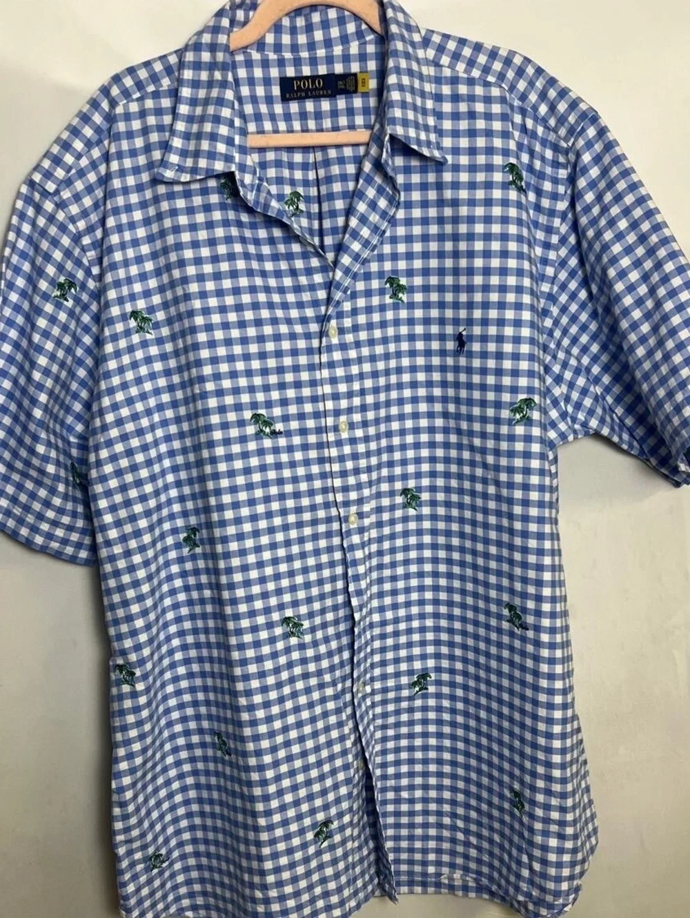 Polo Ralph Lauren Button-Up Shirt Blue Gingham Cotton 2XLT